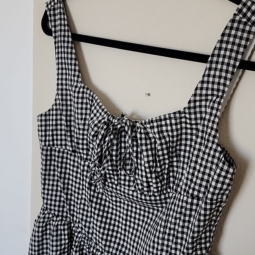 NWT Avaire Collective Black And White Gingham Summer Maxi Dress L - Picture 7 of 7